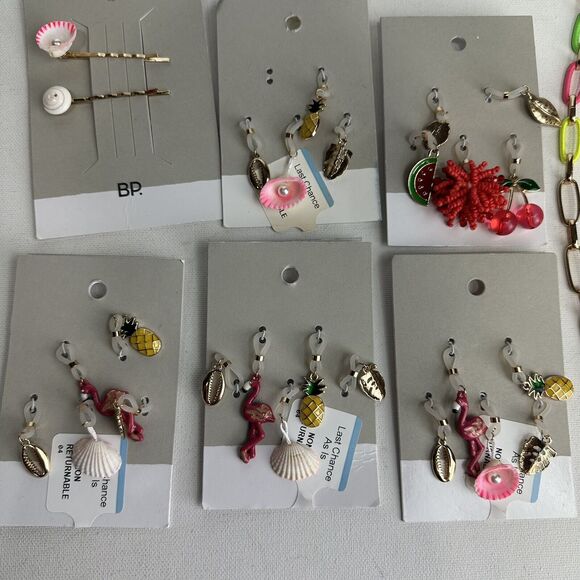 Nordstrom BP tropical charm set Sunglasses Holder Chain Lanyard Lot Necklace